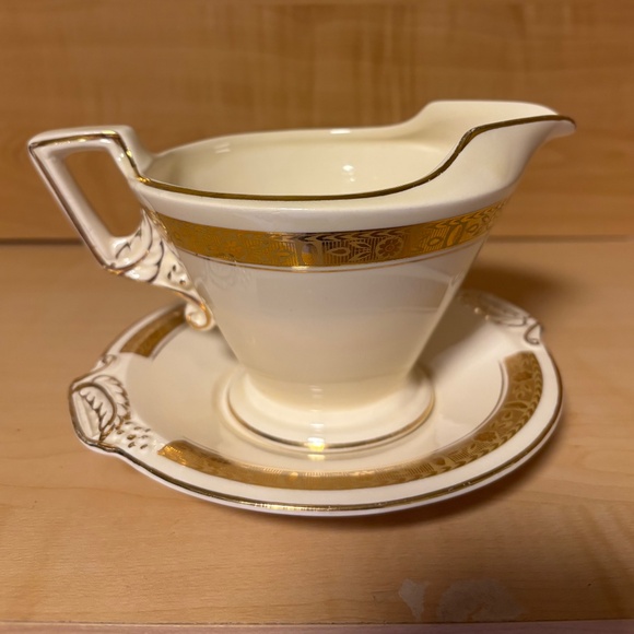 Burleigh Ware Zenith Gravy Boat with Underplate - Picture 3 of 5